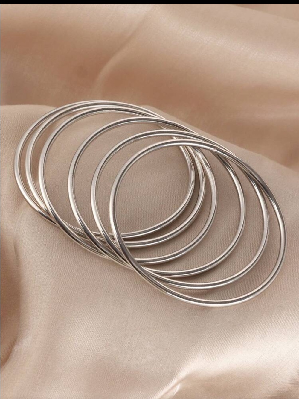 Silver Multi-Bangle Bracelet Stack - Picture 5 of 7